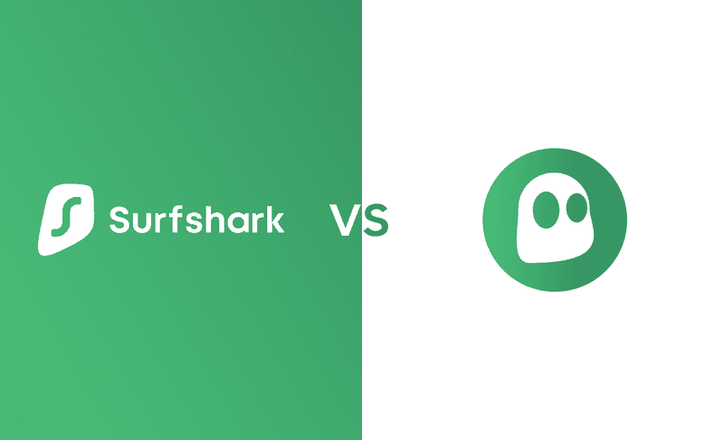SurfShark and CyberGhost logos