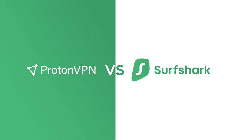 ProtonVPN and Surfshark logos